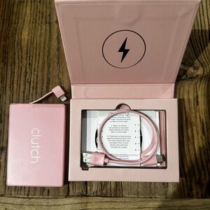 Pink Clutch Portable Charger lighting cable